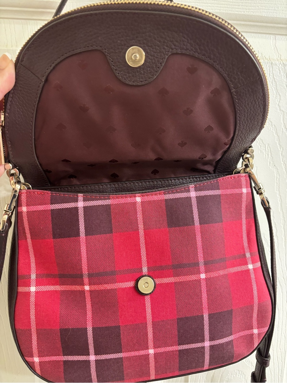 Kate spade Leila flap plaid crossbody/shoulder bag - Like New - Picture 4 of 9